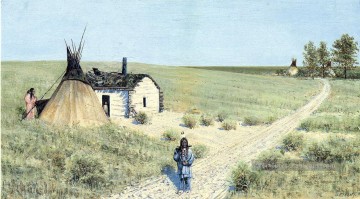 Quête du Fort Totten Trail ouest Amérindien Henry Farny Peinture à l'huile